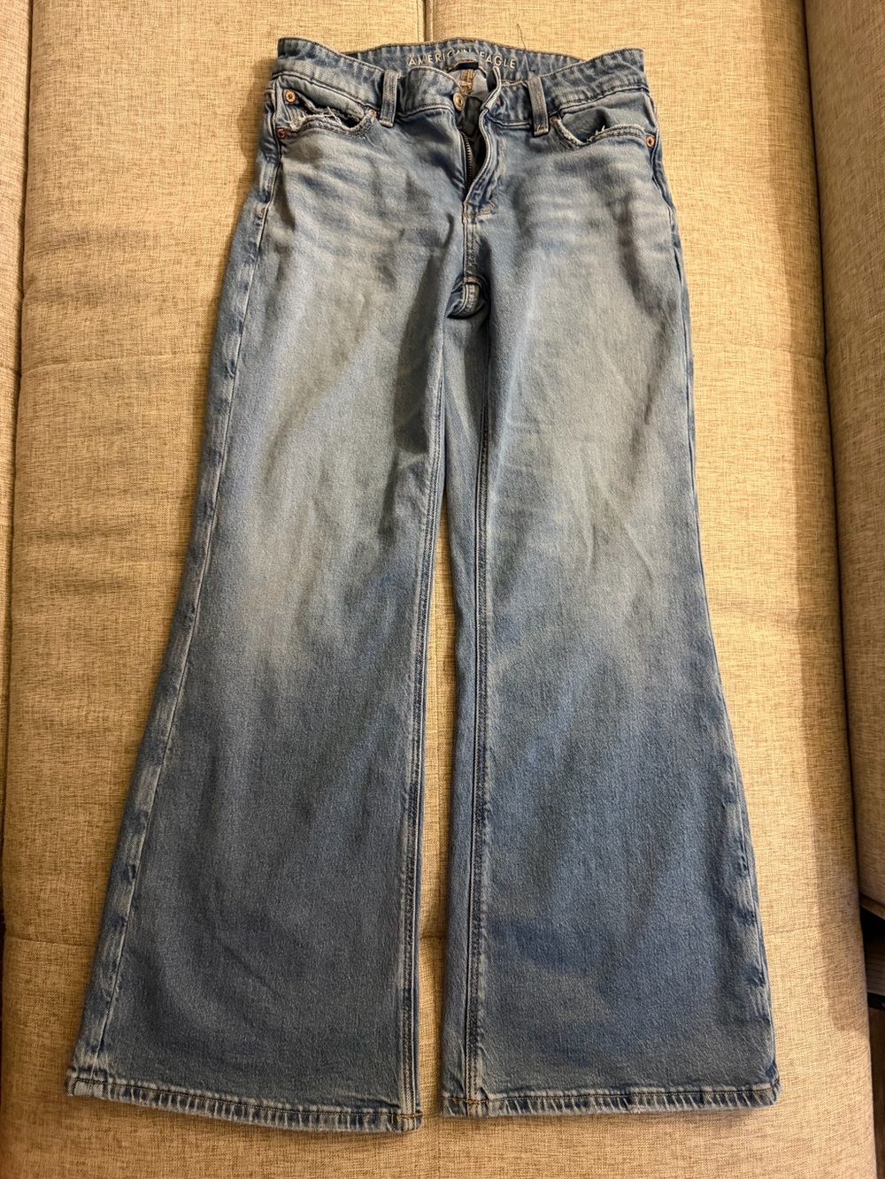 American Eagle Light Blue Women's Low Rise Flare Jeans